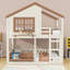 Lit superposé House avec échelle et tablettes-21451255-21451254
