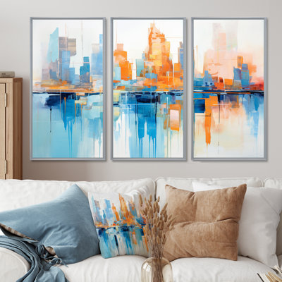 Copper - ensemble d'art mural abstrait paysage