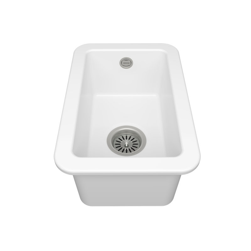 Sotto 12 1.0Bowl Ceramic Undermount Kitchen Sink, G White w Waste-305x455mm