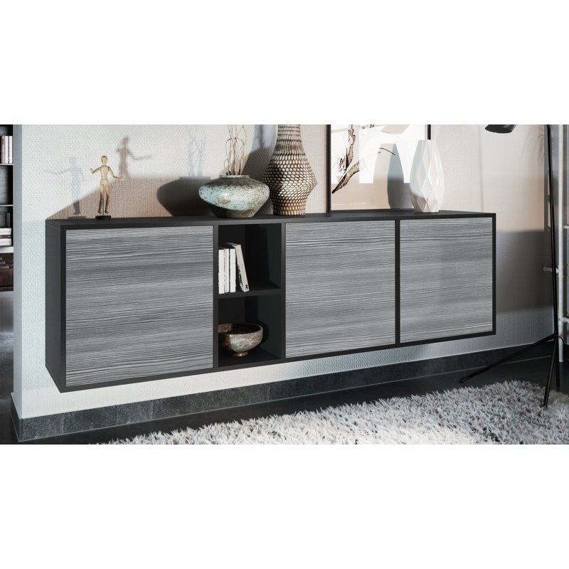 Argaki 182 cm W Sideboard, Without LED, Avola anthracite
