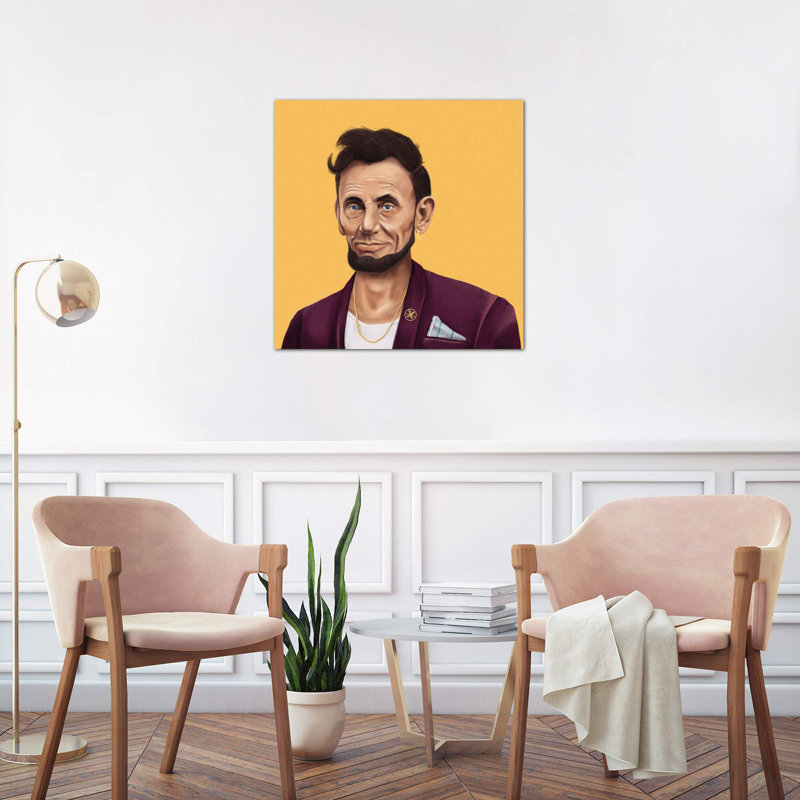 « abraham lincoln » par amit shimoni-impression, Toile tendue, H 12 po x l 12 po x P 0,75 po