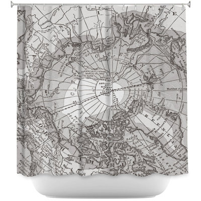 Rideau de douche simple carte arctique