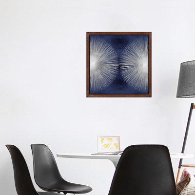 Silver Sunburst on Blue II 1 Piece Wall Art on Canvas