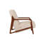 Chaise rembourrée en fausse fourrure avec structure en bois d'hévéa