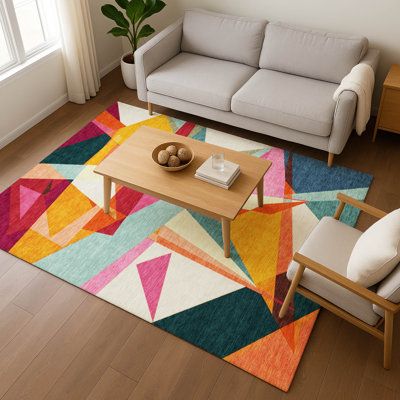 Premium Machine Washable Varasteh AMF1666 Geometric Rug