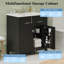[Ensemble de meuble-lavabo double noir moderne de 60 po] Lavabos séparés | Lavabos doubles en céramique | Tiroir à fermeture en douceur et tiroir rabattable | Solution de rangement spacieuse pour la salle de bain-38681692