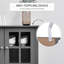 Armoire de cuisine grise pour bar, avec rangement intérieur réglable et salon élégant et polyvalent