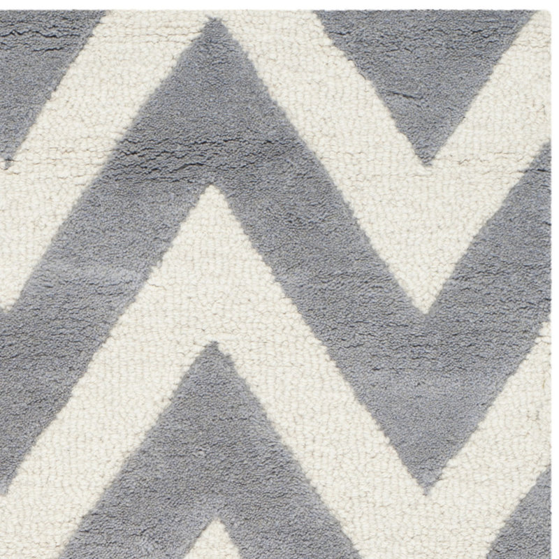 Chevron Wool Hand Woven Area Rug, Rectangle 122 x 183cm