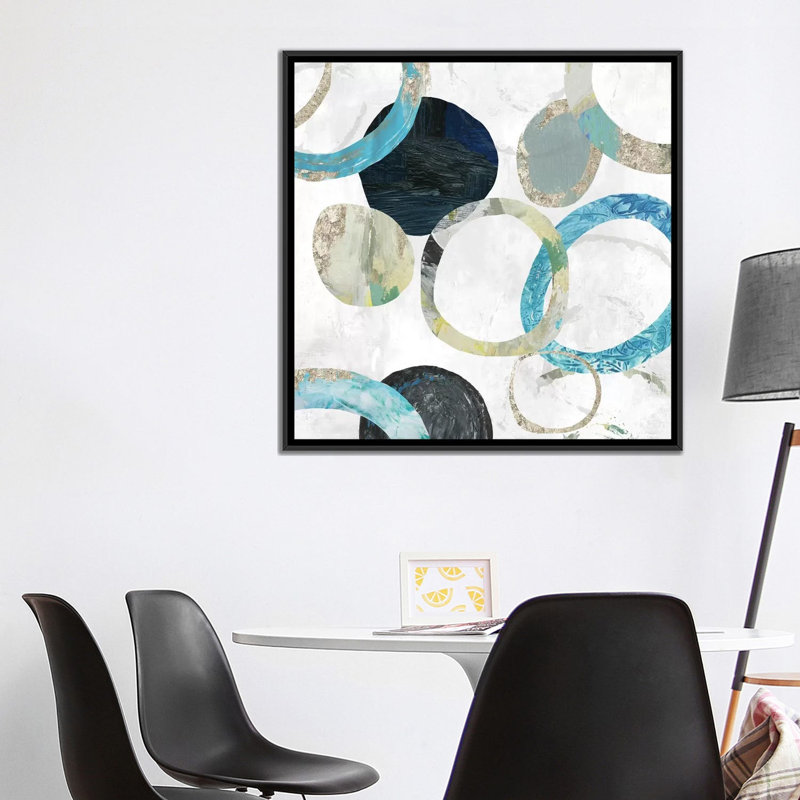 « rings i », impression sur toile, H 37 po x l 37 po x P 1,5 po, Toile avec cadre noir, Pas de tapis