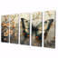 Papillon rétro sur une branche de cerisier en fleurs - ensemble d'art sur toile-1333895987