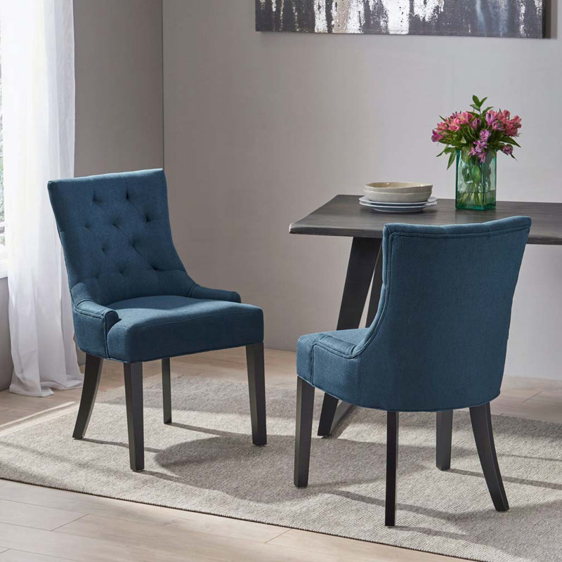 Wood Frame Dining Chairs, Blue