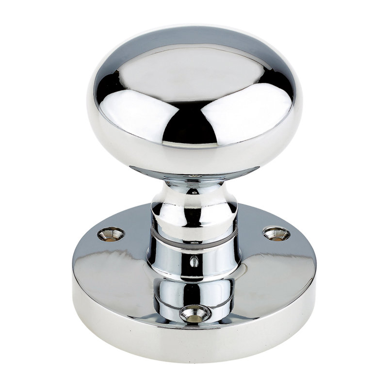 Hagberg Mushroom Mortice Knob 52mm, Polished Chrome
