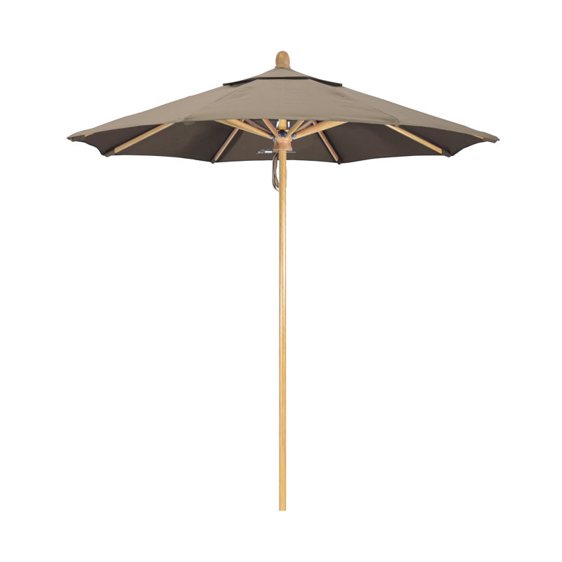 SunbrUmbrella marché de 7,5 pi Meridien Series, Sunbrella® bord de mer Séville rayé, Chêne rouge