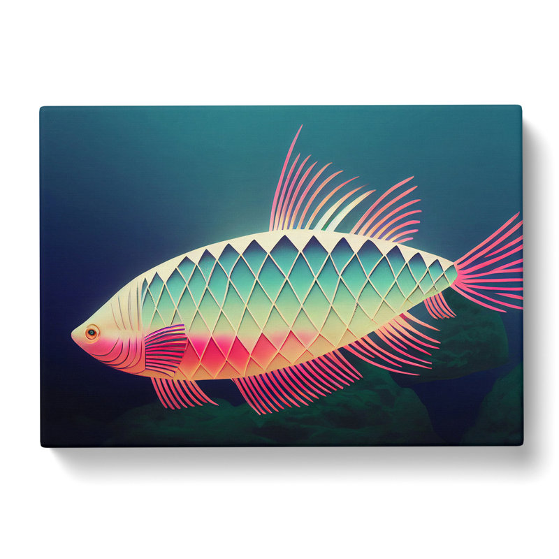 Painted Fish Vol.1 - Wrapped Canvas Print, 35cm H x 50cm W x 3cm D