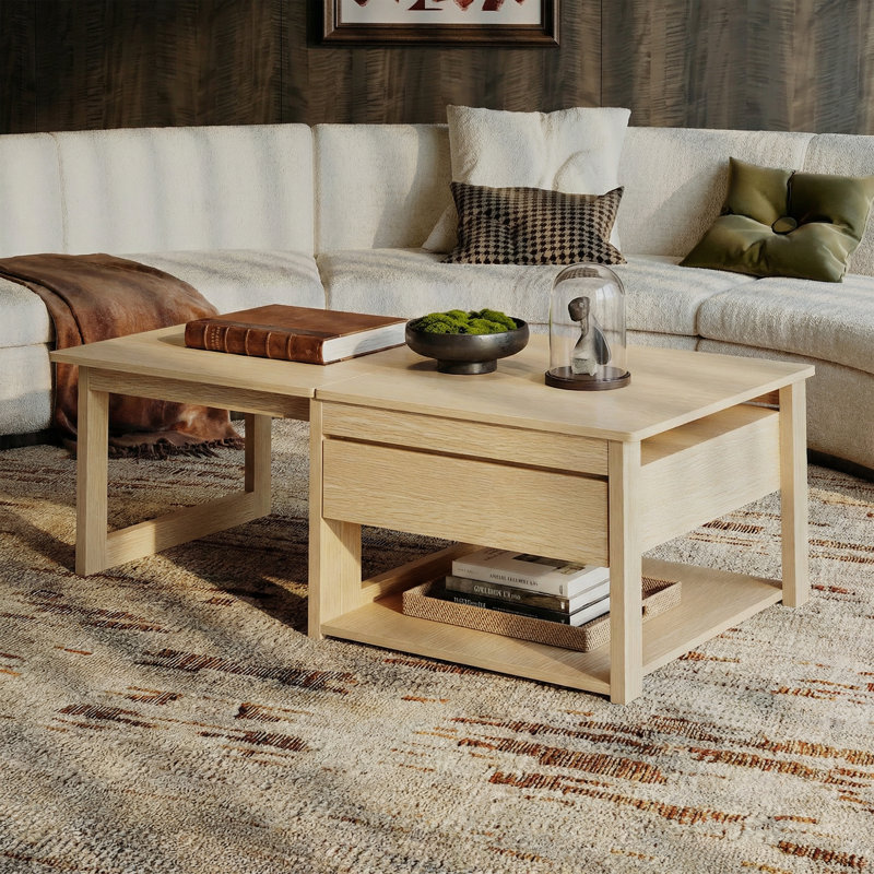 Transformable Oak-Effect Coffee Table (4-In-1 Multi-Use)
