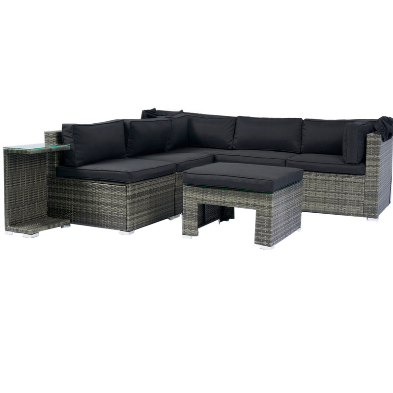 Bainter 78.77'' Wide L-Shaped Patio Sectional Set with Cushions
