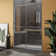 60'' W x 74'' H Double Added Frameless Shower Door with Clear Glass