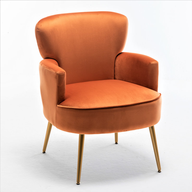 Ramisa Velvet Armchair, Red Orange Velvet