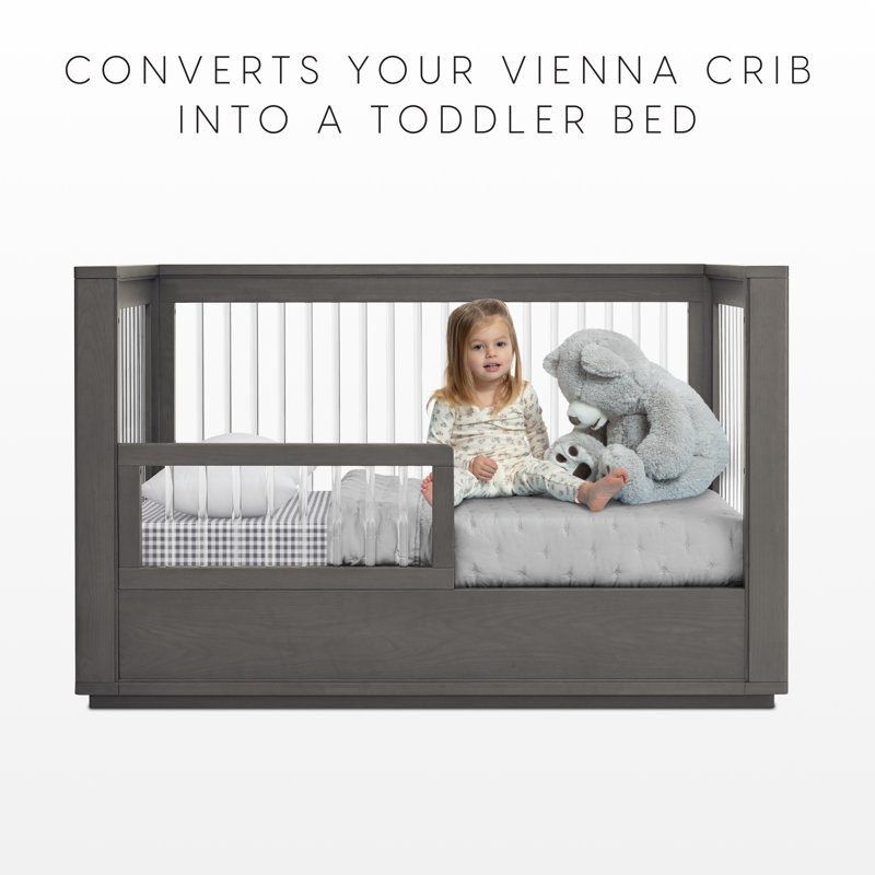 Vienna Toddler Guardrail, Darkwash Ash With Acrylic