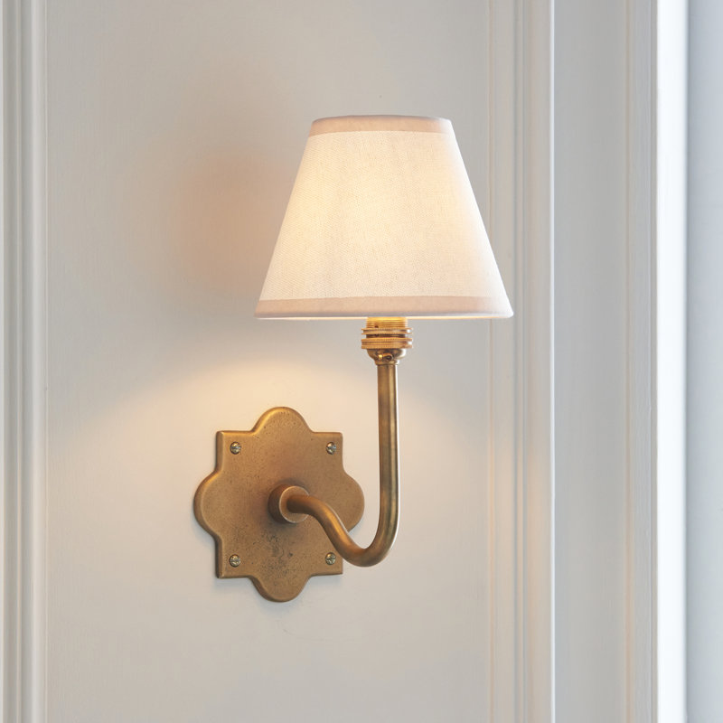 Steel Armed Sconce, Beige