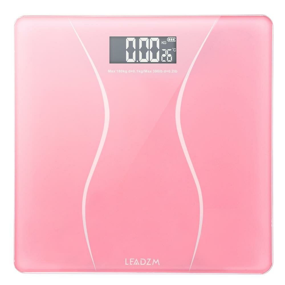 Stainless Steel Digital Body Weight Bathroom Scale, Step-On Technology,  Large Blue LCD Backlight Display,400 Pounds, Body Tape Measure Included 