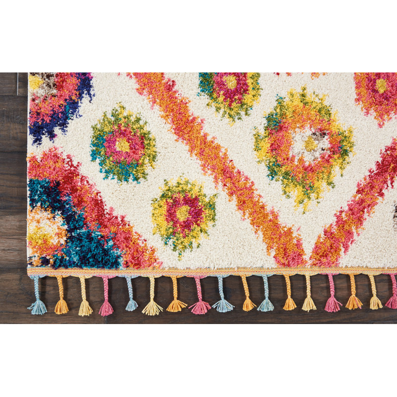 Tapis ivoire Lucina Tribal Bohemian, Rectangle 7 pi 10 po x 10 pi 6 po