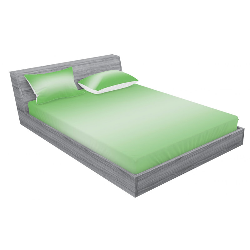 Microfiber Ombre Sheet Set, Full/Double Sheet Set with 2 Pillowcases, Green