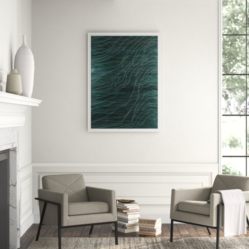 Teal Operetta 2' Framed Graphic Art Print on Glass