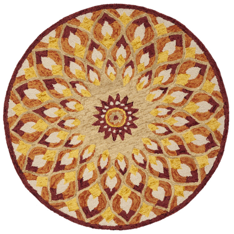 Swind Novelty Hand Tufted Wool And Cotton With Latex Floral Rug
