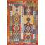 Tapis géométrique en laine réversible Kilim 4 x 6