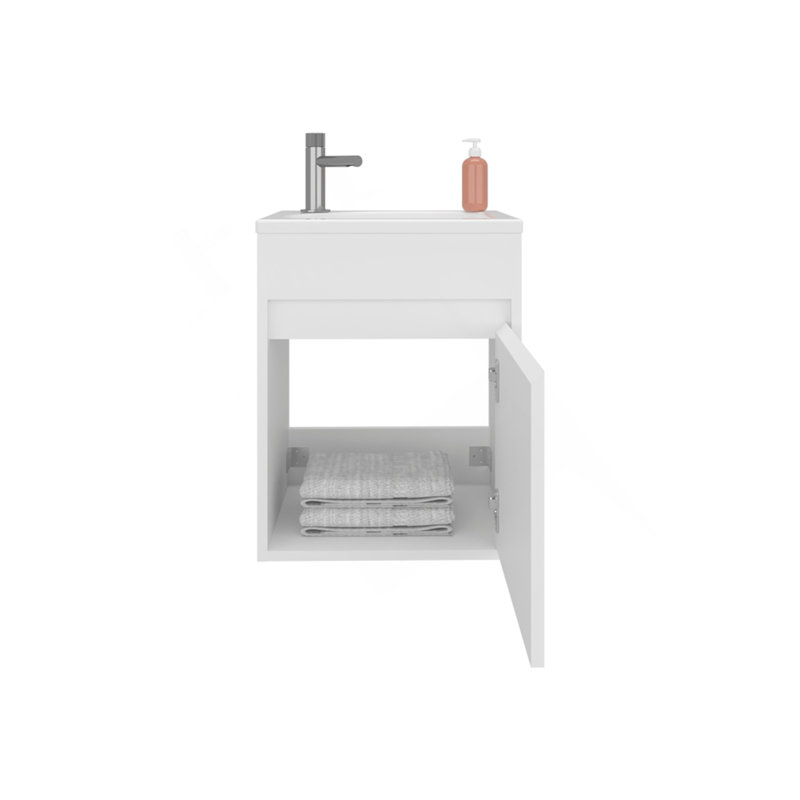 Lavabo pour salle de bain Sutcliffe, blanc, Blanc