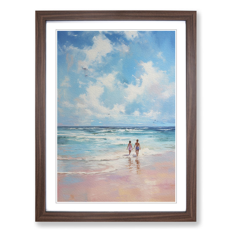 Single Picture Frame Print on Wood, Walnut Framed, 64cm H x 46cm W