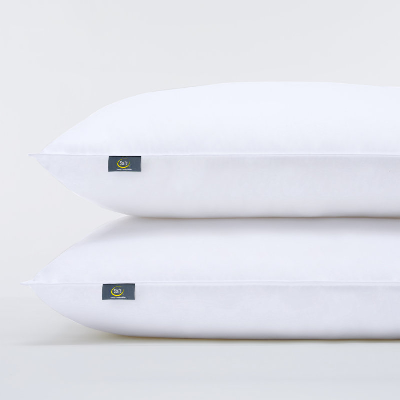 White King Size Medium/Firm Polyester Bed Pillow Pair