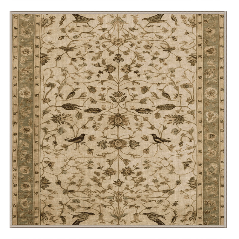 Tapis brun lavable à la machine, Carré 5 pi