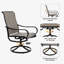 Ensemble de meubles de patio 3 pièces Ensemble de bistro pivotant Ensemble de meubles de chaise d'extérieur en métal Ensemble de conversation avec table basse avec trou pour parasol…