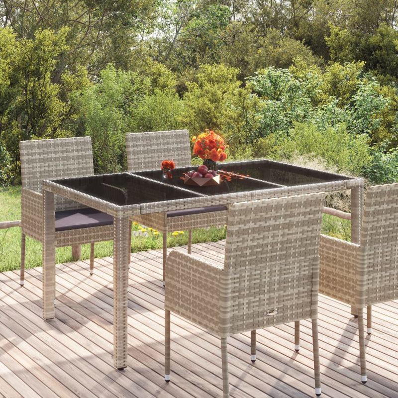 Adaleia Rectangular Outdoor Dining Table, 75cm H x 150cm W x 90cm D, Black