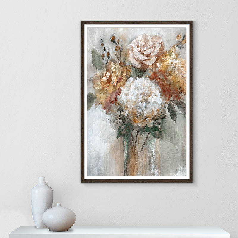 Automne doré par - peinture encadrée, H 41,5 po x l 29,5 po x P 0,75 po, Blanc