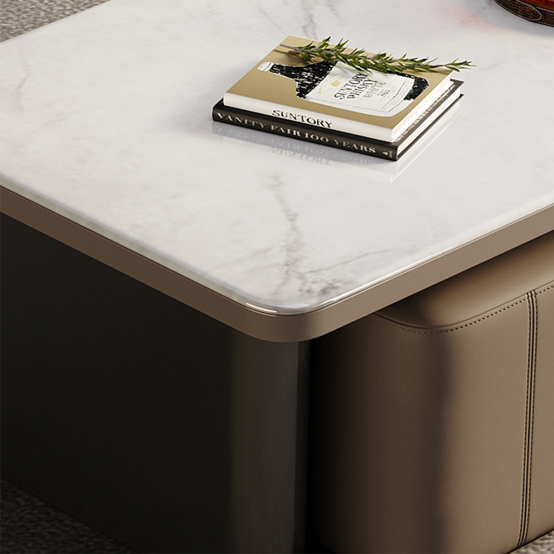 Table basse italienne en pierre frittée télescopique