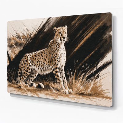 Art mural en métal «Big Cats Asiatic Cheetah» brun