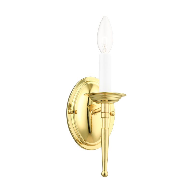 Benedetto Candle Wall Light, Polished Brass