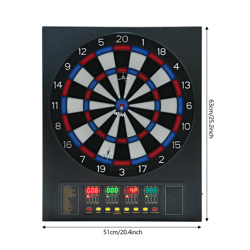 Jeu de fléchettes électronique à pointage automatique, jeu de fléchettes électronique avec 27 jeux, idéal pour une soirée pub au bureau à domicile