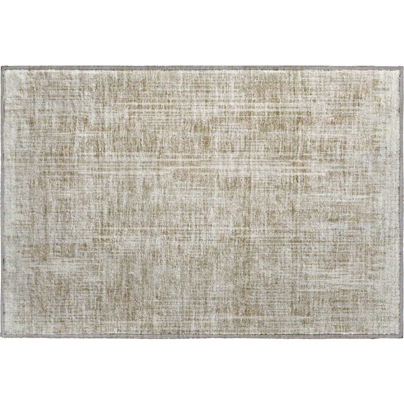 Premium Machine Washable Prisco Beige Rug, Rectangle 1'8" x 2'6"