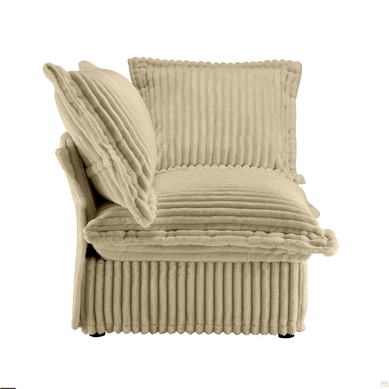 Canapé LSF avec 1 coussin, Velours côtelé chameau