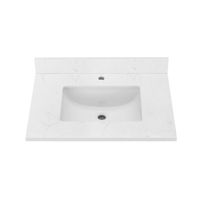 30'' Engineered Marble Single Bathroom Vanity Top With Sink