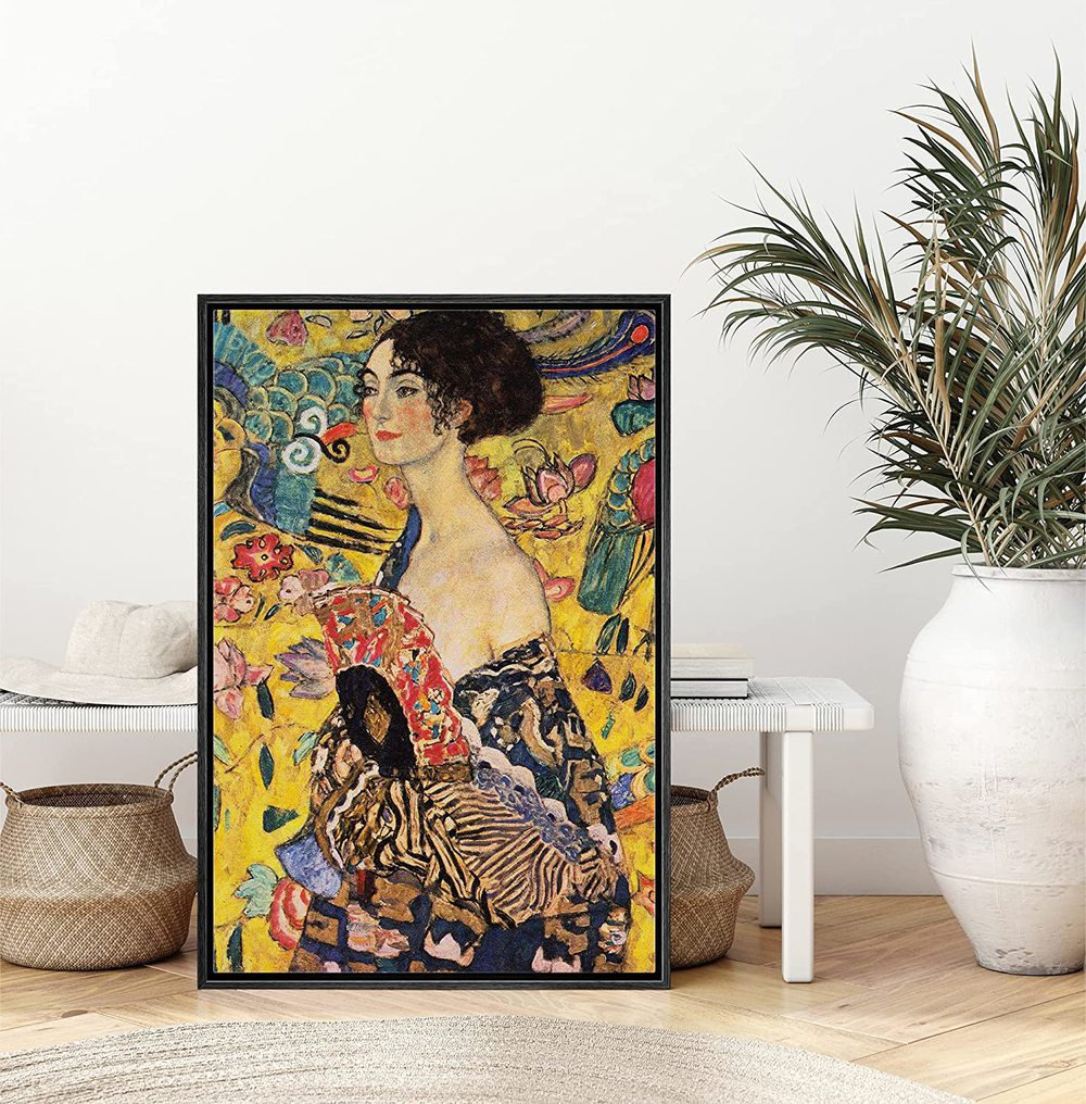 IDEA4WALL Lady With Fan On Canvas By Gustav Klimt Print Reviews Wayfair   Lady With Fan On Canvas By Gustav Klimt Print 