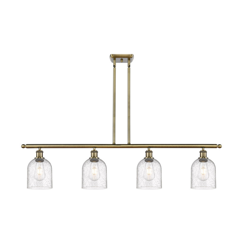 Luminaire suspendu pour îlot de cuisine 4 lumières Odaniel, Bullé, Laiton antique