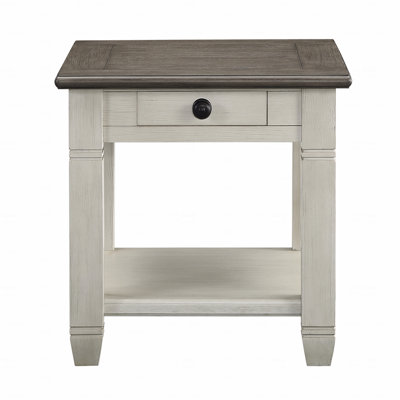 Table de bout 1 pièce avec tiroir et tablette inférieure
