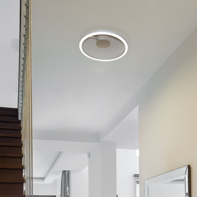 Zuben 20" Satin Nickel Modern LED Drum Ceiling Light