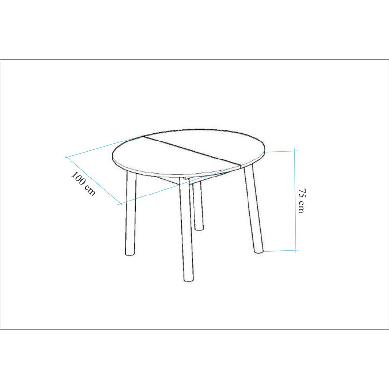 Table de salle à manger extensible D urgu, Blanc, Blanc