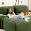 Olive 4 Corduroy With 32d High Sponge, Ergonomic Design, Combination, No Assembly For Family Gathering Soft Modular In , Pet-, Curved , Non-slip Base, Stylish Design